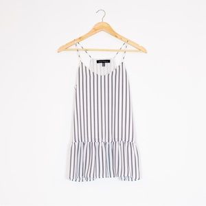 XS black & white striped dressy tank